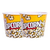 Pack 2 Baldes De Plástico  Para Popcorn Cabritas Cotufas