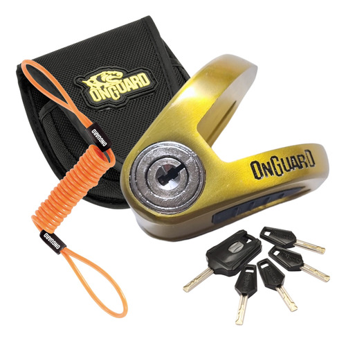 Candado De Disco Onguard 8051 Perno 5.5mm Moto Amarillo