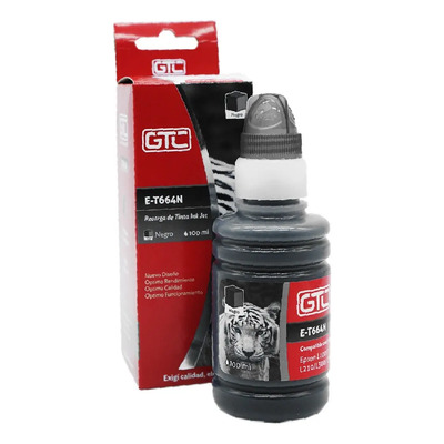 Tinta Negra GTC 664 Sistema Continuo Ink Jet Compatible L200 L220 L350 | MercadoLibre