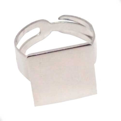 Anillo Acero Quirurgico Hombre Mujer Cuadrado Ajustable