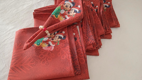 10 Guardanapos De Natal Do Mickey & Minnie