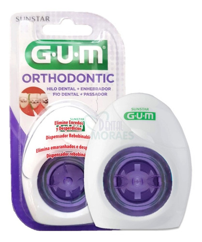 Gum Fio Dental Ortodôntico C/ Ponta Rígida (50 Usos)