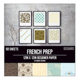 50 Hojas Block Papel Frances Vintage Decorativo Scrapbook