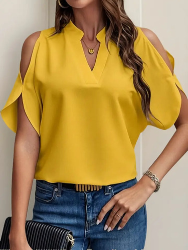 Blusas Para Mujer Elegante Moda Top Dama Casual Cuello V
