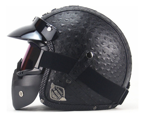 Casco 3/4 Piel Cafe Racer, Clásico Retro, Sé Un Tipo Duro