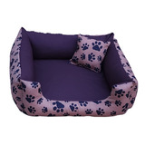 Cama Pra Cachorro Gato Caminha Pet De Cachorro 60x60 Cor Marrom Com Patinhas