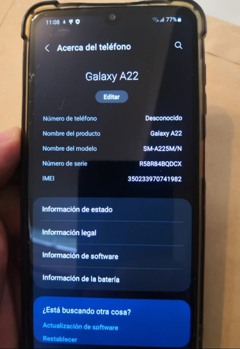 Celular Samsung A22 4g 128gb Negro 