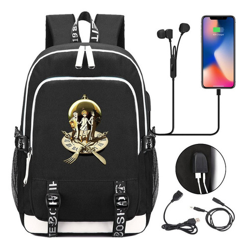 Mochila Escolar Unisex De Anime The Promised Neverland