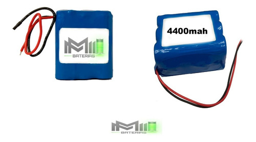 Bateria Pack 11,1 12v 6*18650 4400mah + Carregador 1,5ah