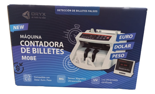 Contadora Billetes Oryx Deteccion Falsos Luz Uv Dolar Peso