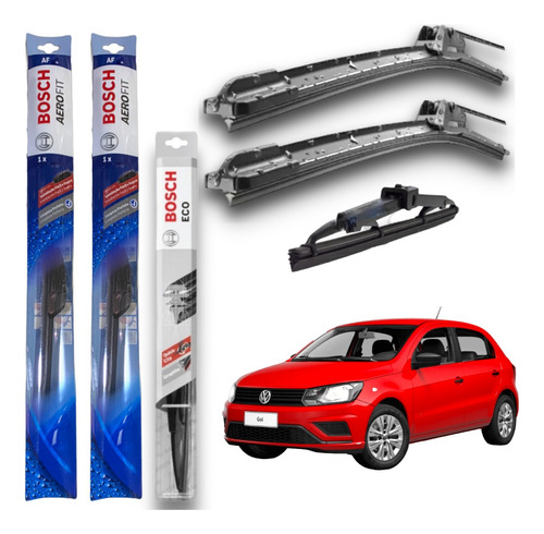 Kit De 3 Escobillas Bosch Gol Trend 2013 2014 2015 2016 2017