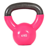 Pesa Rusa Coated Kettlebell 4kg Fitness Para Entrenamiento Color Rosa