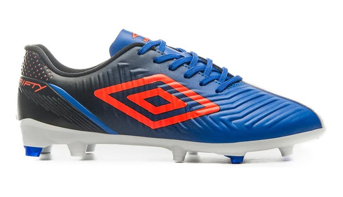 Chuteira Umbro Fifty Iv Campo Azul Preto Coral