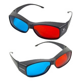 2 Óculos 3d Ultra Resistente Ótima Qualidade Red Cyan