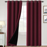 100 Blackout Curtains For Bedroom Thermal Insulated Bla...
