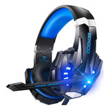 Auriculares Bengoo Gamer Con Microfono Y Luz Led, Azul