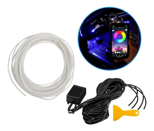 Set Hilo Neon Rgb Bluetooth 12v Interior X5 Auto Premium