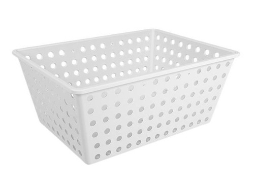 Caja Canasta Organizadora Maxi De Plástico Sin Tapa - Blanco