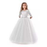 Vestido Princesa Elegante Muñeca Manga Larga Fiesta Niñas