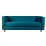 Sofa Brescia 3c Tela Velvet Vivian Azul