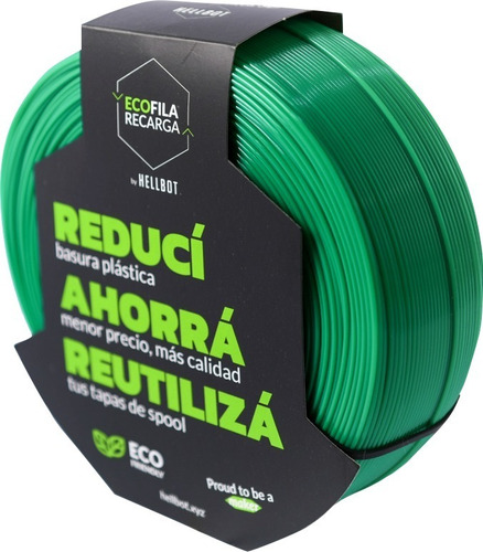 Filamento Pla Hellbot Ecofila 1kg 1.75 Verde - N4print