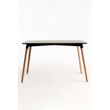 Mesa Comedor Laqueada Negra Moderna 160cm Haussman