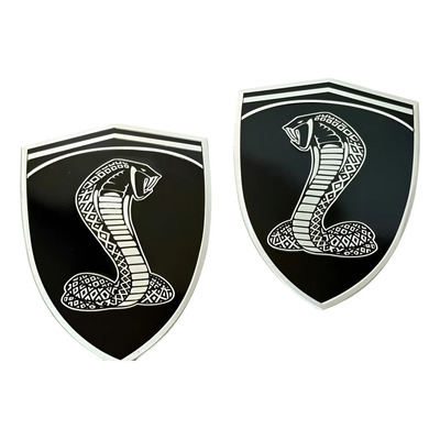 Emblem Pair Shelby Cobra Ford Mustang Maverick Hot V8 302 Y