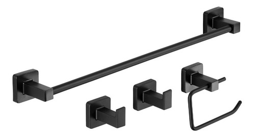 Kit Accesorios 4 Piezas Piazza Cube 73028ne Negro Set Cuota