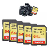 Kit Fotógrafo 5 Cartões Sandisk Extreme 170 Mb/s 64 Gb