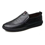 Zapatos De Cuero Informales Sin Cordones Para Hombre [u]