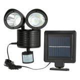 Luz Solar Con Sensor Corporal, Foco Exterior De Doble Cabeza