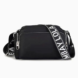 Bolsa Moda Nylon Negra Casual Cien Letras Bolsa Hombro