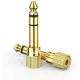 Convertidor Plug Microfono Jack 3.5 Mm A 6.3 Chapado En Oro