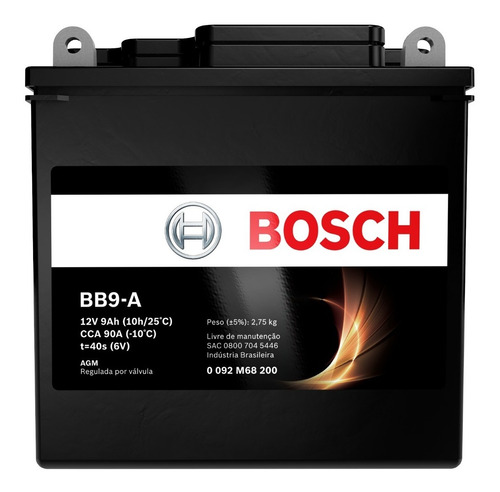Bateria Haobao/hb 150-t 12v 9ah Bosch Bb9-a (yb7-a)