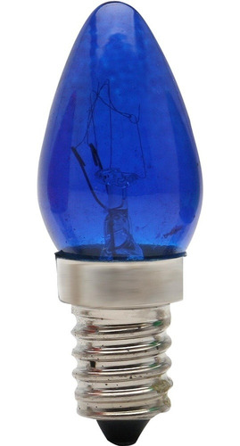 Lampada Decorativa Natal 130v 7w E14 Azul Kit 10 Pçs