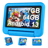 Tablet  Con Funda Oangcc A8 7  64gb Azul Y 7gb De Memoria Ram