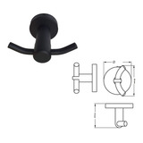 Percha Doble Accesorio De Baño  Bronzen Negro 2 Gancho  