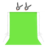 Kit Fondo Pantalla Verde Chroma Key 1.7x2m + 2 Pinzas