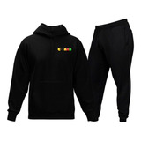 Conjunto De Moletom Blusa De Frio Fechado Calça Jogger Top