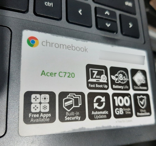 Chromebook Acer C720 Defeito