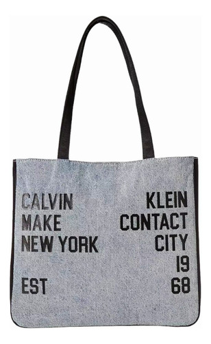 Bolsa Tote Calvin Klein Azul Mezclilla Mujer H2db6kv3 Vf5