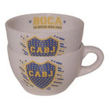 Set Desayuno Taza+bowl Cerámica River Boca Fútbol Cartoon 