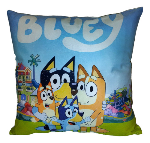 Funda Felpa Para Cojín De Bluey 45x45 Cm Extra Suave