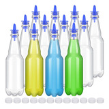 Jinei 12 Botellas De Plástico De Cuello Largo De 32 Oz Con 