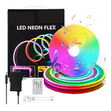 Tira Led Neón Flex Rgb  Multicolor App Audioritmico 5 Mts 8cm*16cm Ip65 Recortable Sumergible Alta Calidad