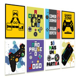 Kit 8 Placas Decorativas Quadros Quarto Gamer Jogos Geek Mdf