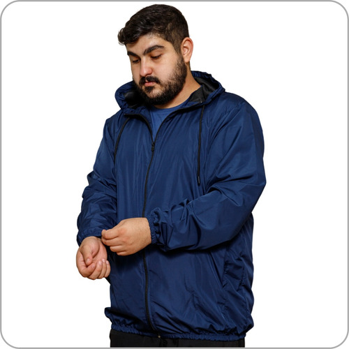 Jaqueta Corta Vento Plus Size Masculino Impermeável Forrado