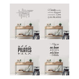 Vinilo Decorativo Frase Pilates Gimnasio Gym Fitnes Textos