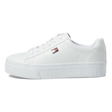 Tenis Tommy Bueri Blanco De Plataforma 100% Original De Dama