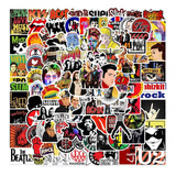 Rock Grunge 50 Calcomanias Stickers Contra Agua Nirvana Acdc